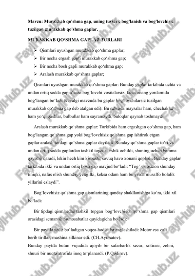 murakkab qo'shma gaplar — DOCX