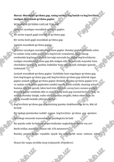 murakkab qo‘shma gaplar — DOCX