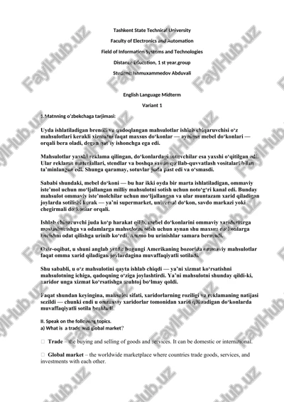 uyda ishlatiladigan brendli va qadoqlangan mahsulotlar ishlab chiqaruvchisi — DOCX