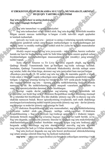 sug'urta munosabatlarining huquqiy tartibga solinishi — DOCX