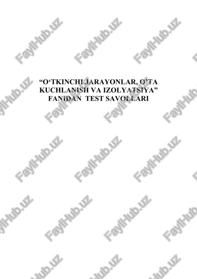 o‘tkinchi jarayonlar, o’ta kuchlanish va izolyatsiya — DOCX