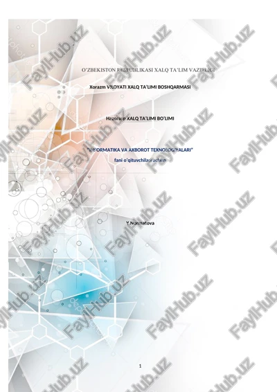 "informatika va axborot texnologiyalari" — DOCX