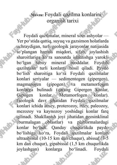 foydali qazilmalar — DOCX