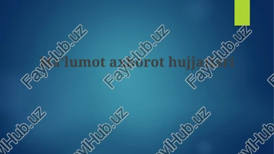 ma'lumot va hujjatlashtirish — PPTX