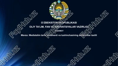 mediatalim tarixi predmeti va tushunchasi — PPTX