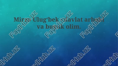 mirzo ulug‘bek - davlat arbobi — PPTX