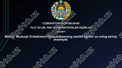 oʻzbekiston respublikasining tashkil topishi va uning tarixiy ahamiyati — PPTX