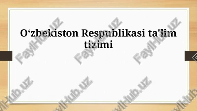 o'zbekiston respublikasi ta'lim tizimi — PPTX