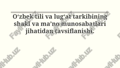 oʻzbek tilida fonetika va morfologiya — PPTX