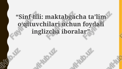 inglizcha ibora kitobi — PPTX