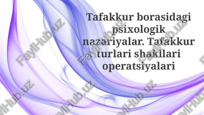 tafakkur psixologiyasi — PPTX