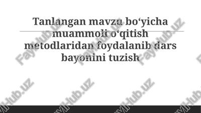 muammoga asoslangan o'qitish metodlari — PPTX