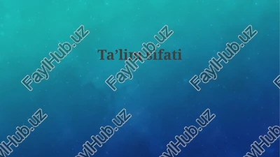 ta'lim sifatini aniqlash — PPTX
