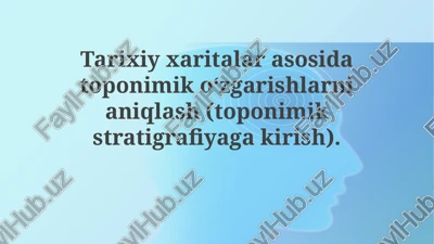 toponimik stratigrafiya — PPTX