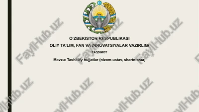 tashkiliyhujjatlar(nizom-ustav,shartmoma) — PPTX