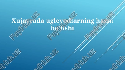 uglevodlarning hazm bo'lishi — PPTX