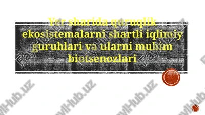 yer ekotizimlari — PPTX