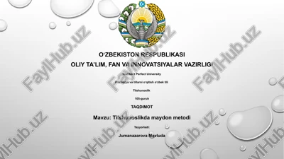 tilshunoslikda maydon metodi — PPTX