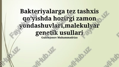 tezkor bakteriologik diagnostika — PPTX