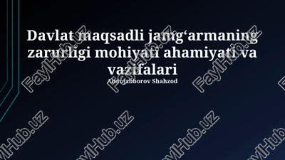davlat maqsadli fondlarining zaruriyati va mohiyati — PPTX