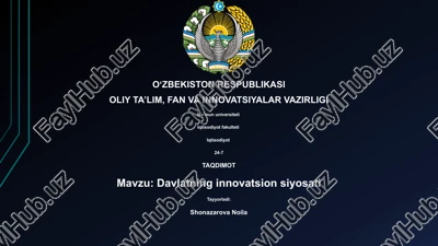 davlatning innovatsion siyosati — PPTX
