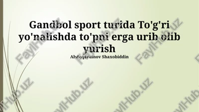to'g'ri dribling texnikasi — PPTX