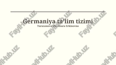 germaniya taʼlim tizimi — PPTX