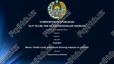 ifodali o'qish praktikumi fanining maqsad va vazifalari — PPTX