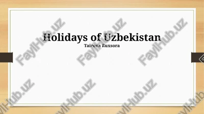 holidays of uzbekistan — PPTX