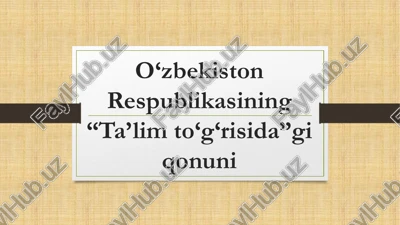 o'zbekiston respublikasining talim togrisidagi qonuni taqdimoti — PDF