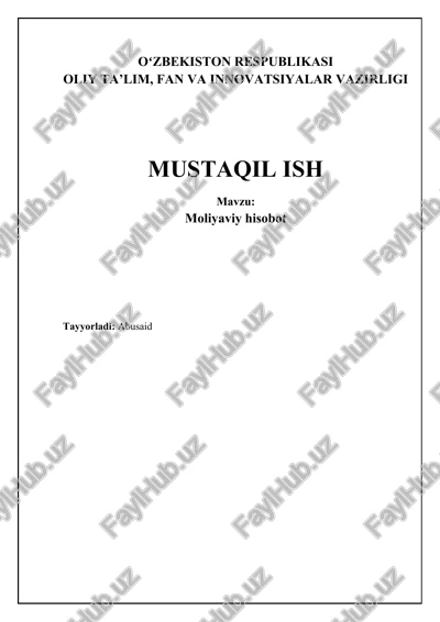 moliyaviy hisobot — DOCX