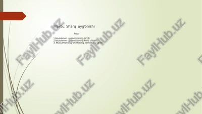 sharq uyg’onishi — PPTX