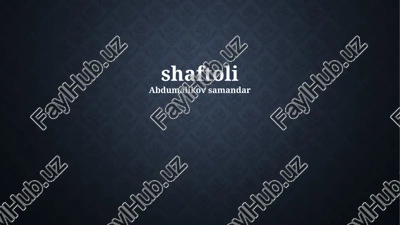 shaftoli — PPTX