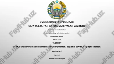 shahar markazida ijtimoiy xizmatlar — PPTX