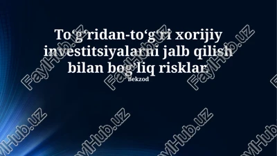 siyosiy va iqtisodiy xavflar — PPTX