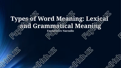 types of word meaning: lexical and grammatical meaning — PPTX