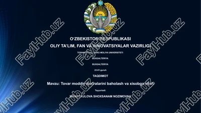 tovar-moddiy zaxiralarini baholash va xisobga olish — PPTX
