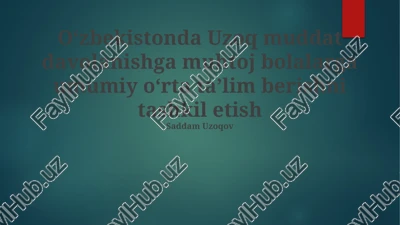 masofaviy ta'limning rivojlanishi — PPTX