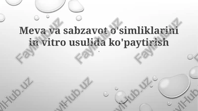 mikroko'paytirish texnologiyalari — PPTX