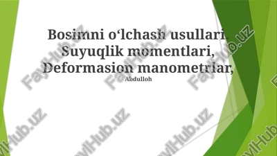 suyuq ustunli manometrlar — PPTX
