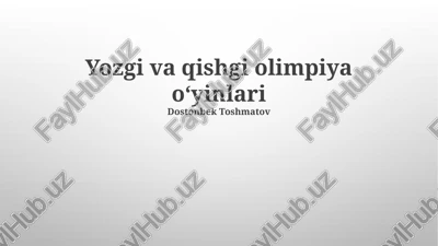 yozgi va qishgi olimpiya oʻyinlari — PPTX