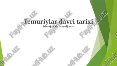 temuriylar davri tarixi — PPTX