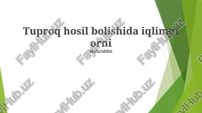 tuproq hosil bolishida iqlimni orni — PPTX