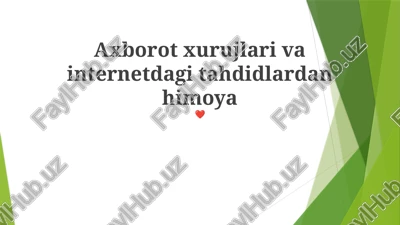 axborot xurujlari va internetdagi tahdidlardan himoya — PPTX