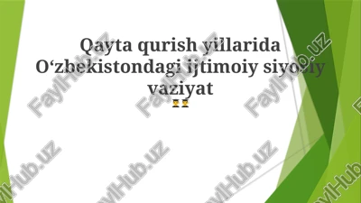 ijtimoiy siyosiy vaziyat — PPTX