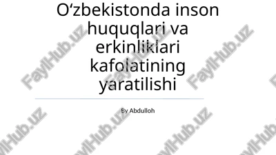 oʻzbekistonda inson huquqlari va erkinliklari kafolatining yaratilishi — PPTX