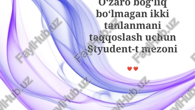 t-test va p-qiymatni topish — PPTX
