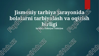 samarali jismoniy tarbiya dasturlarini ishlab chiqish — PPTX