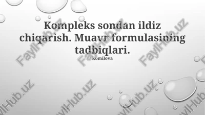 muavr formulasi — PPTX
