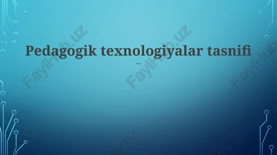 moslashuvchan o'rganish texnologiyalari — PPTX